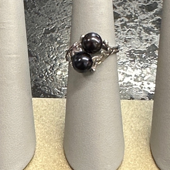 410505 10k Double Pearl Ring White Gold